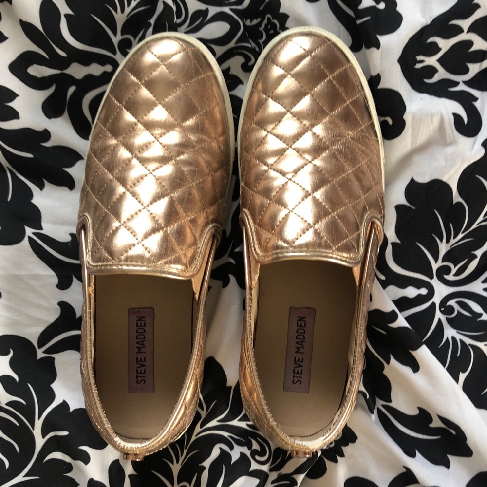 Rose gold Steve Madden sneakers